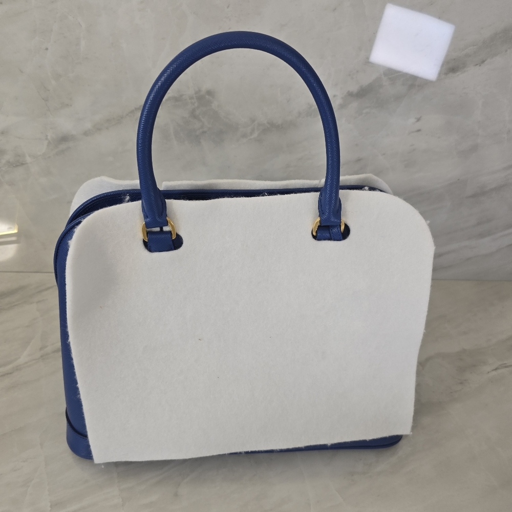 Prada Promenade Blue Saffiano Leather Women's Bag - NWOT - Picture 14 of 14
